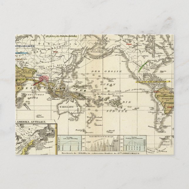 World Map of Diseases Postcard (Front)