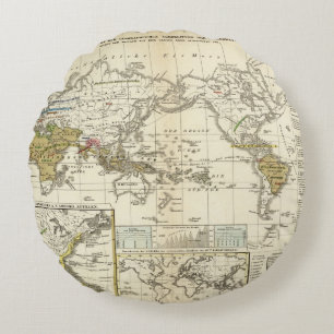 World Map of Diseases Round Pillow