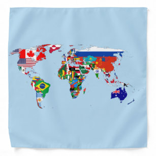 World Map of Flags Bandana