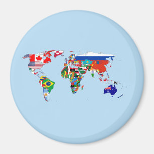 World Map of Flags Magnet