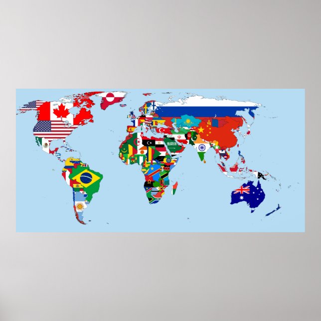 World Map of Flags poster (Front)