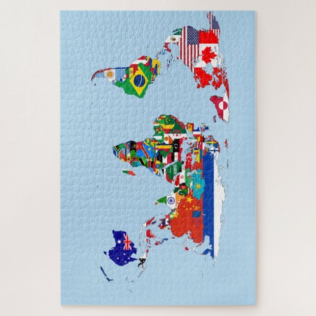 World Map of Flags Puzzle (Vertical)