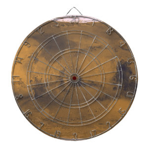 World Map of Mars Red Planet by Satellite Dartboard