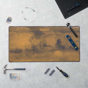 World Map of Mars Red Planet by Satellite  Desk Mat
