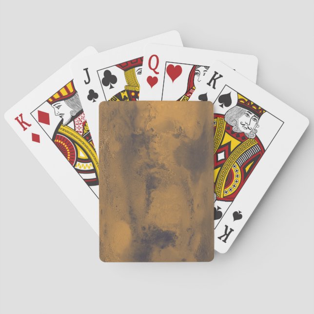 World Map of Mars Red Planet by Satellite  Playing Cards (Back)