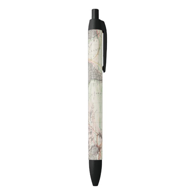 World Map of Ocean Currents Black Ink Pen (Bottom (Vertical))