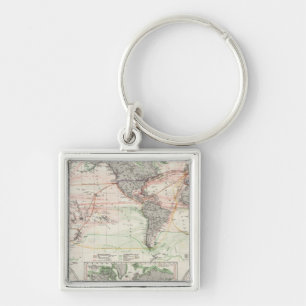World Map of Ocean Currents Keychain