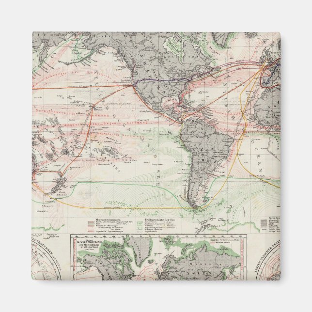 World Map of Ocean Currents Magnet (Front)