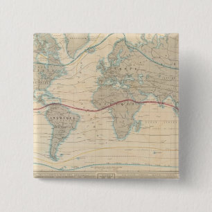 World Map of the Vegetation 2 Inch Square Button