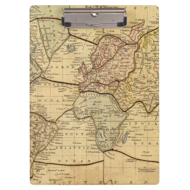 World map on Mercators Projection Clipboard (Front)