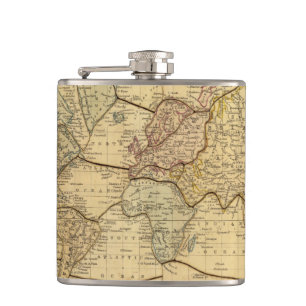 World map on Mercators Projection Hip Flask