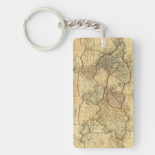 World map on Mercators Projection Keychain (Front)