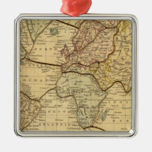 World map on Mercators Projection Metal Ornament