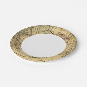 World map on Mercators Projection Paper Plate