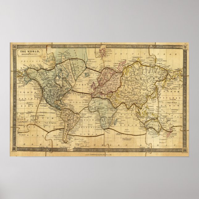 World map on Mercators Projection Poster (Front)