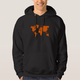 World Map - Orange Hoodie