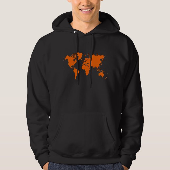 World Map - Orange Hoodie (Front)