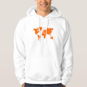 World Map - Orange Hoodie