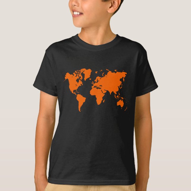 World Map - Orange T-Shirt (Front)