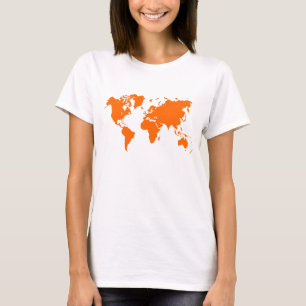 World Map - Orange T-Shirt