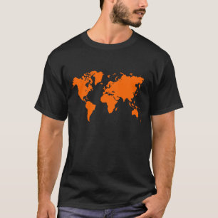 World Map - Orange T-Shirt