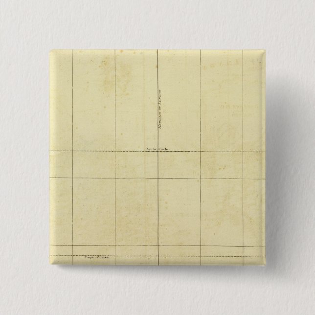 World Map Outline 2 Inch Square Button (Front)