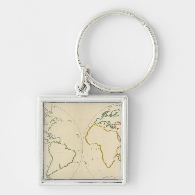 World Map Outline 2 Keychain (Front)