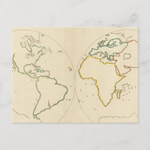 World Map Outline 2 Postcard