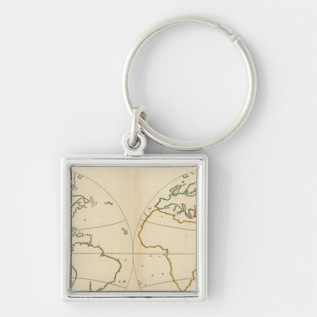 World Map Outline Keychain (Front)