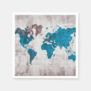 world map Paper Napkins