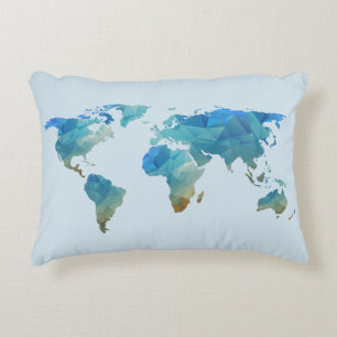 World Map Pillow