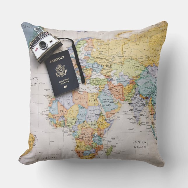 World Map Pillow (Front)