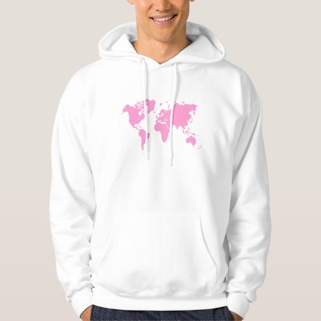 World Map - Pink Hoodie (Front)