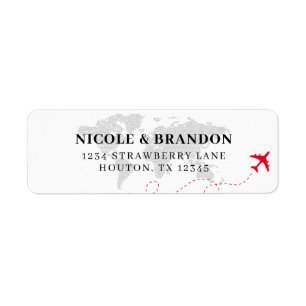 World Map Plane Destination Wedding