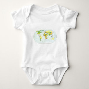 World Map Political Atlas Poster: Modern Decor Baby Bodysuit