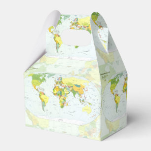 World Map Political Atlas Poster: Modern Decor Favor Box