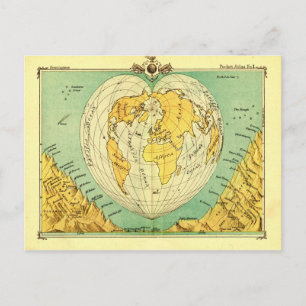 World Map Post Card