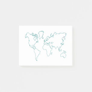 World Map Post-it Notes