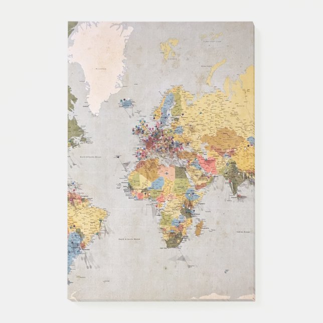 world map post-it notes (Front)