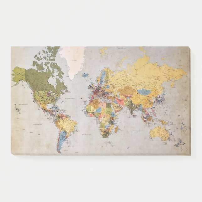 world map post-it notes (Front)