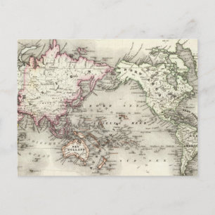 World Map Postcard