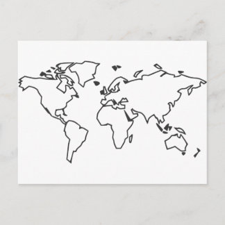 World map postcard