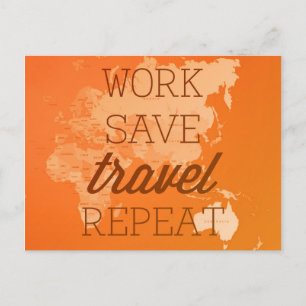 World Map Postcard