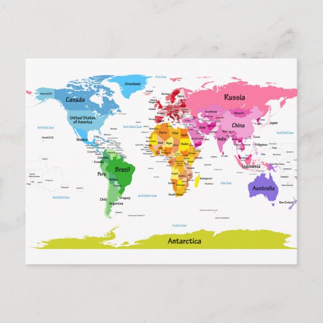 World Map Postcard (Front)