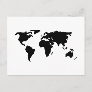 World Map Postcard