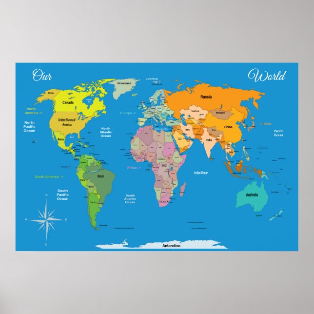 World Map  Poster (Front)