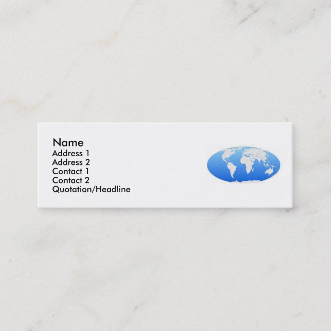 World Map Profile Card (Front)