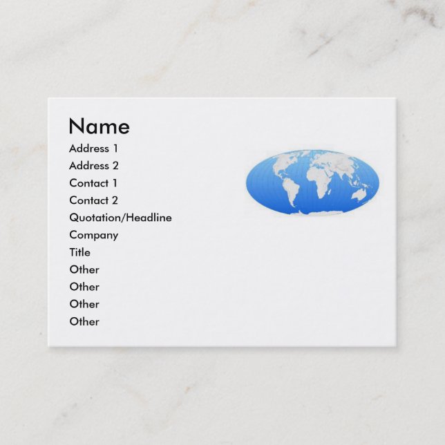 World Map Profile Card (Front)
