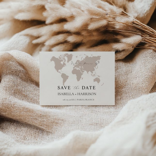 World Map Save the Date Template (Créateur téléchargé)