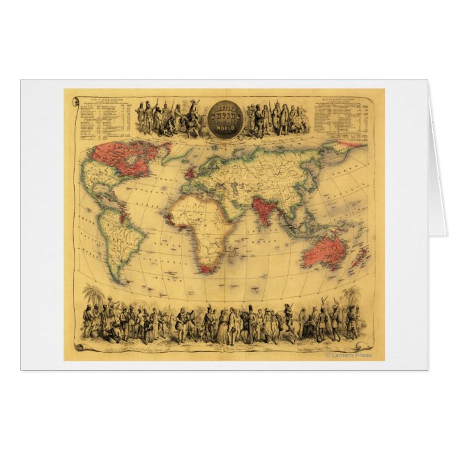 World Map Showing British EmpirePanoramic Map (Front Horizontal)